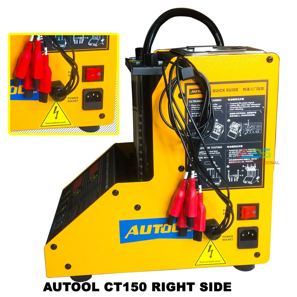 AUTOOL CT150 Injector Cleaner Right Side Perspective Right-side perspective of the AUTOOL CT150 highlighting its compact and portable design