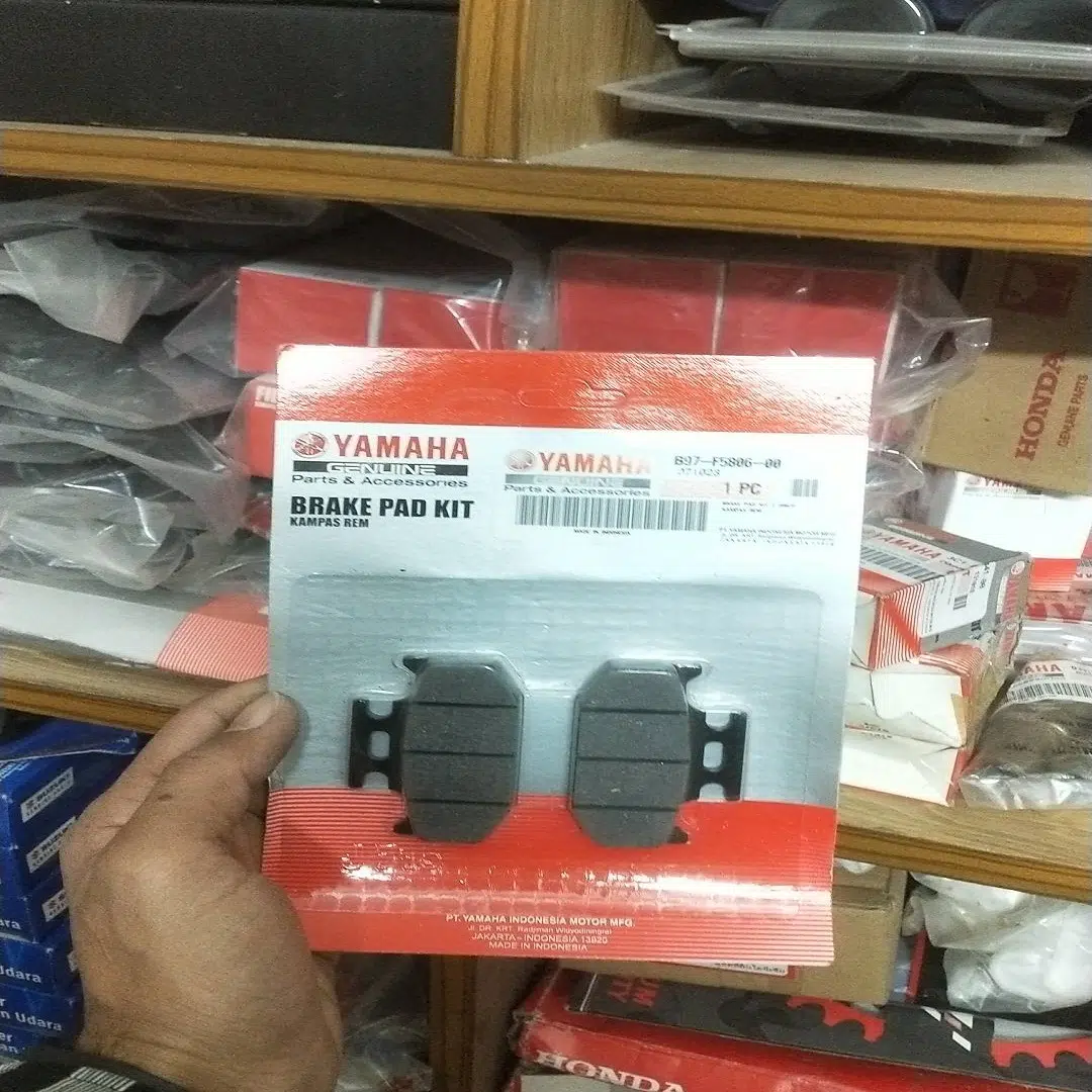 "Yamaha R15-V3 Rear Brake Pad made in Indonesia for durable and reliable braking performance."