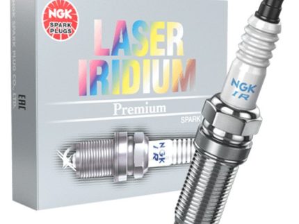 "NGK Laser Iridium Spark Plugs made in Japan for high-performance engines."
