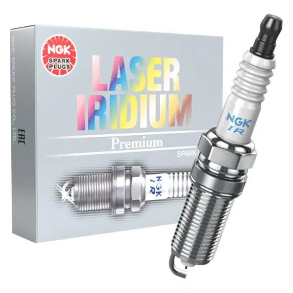 "NGK Laser Iridium Spark Plugs made in Japan for high-performance engines."